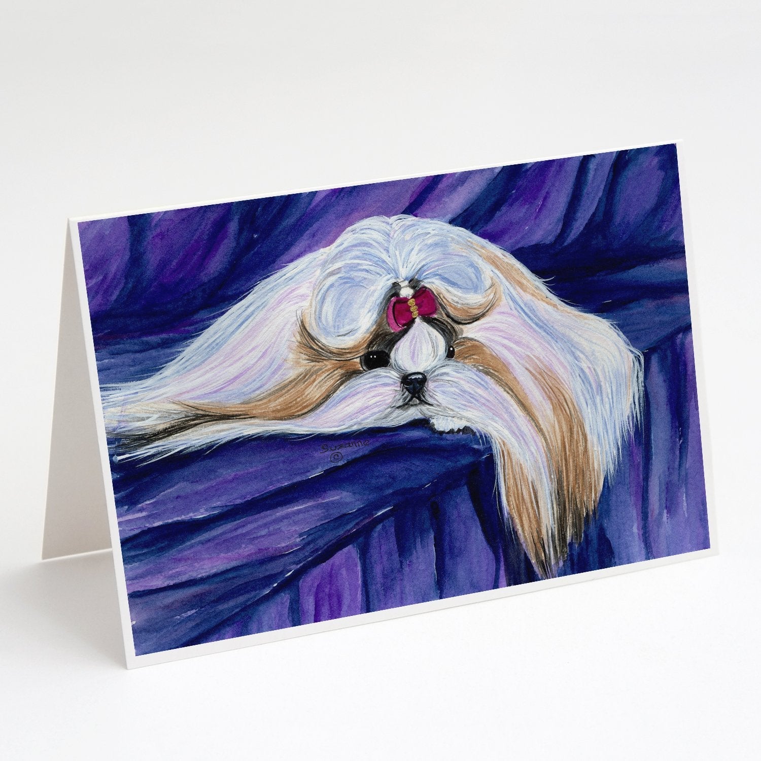 Shih Tzu Greeting Cards Pack of 8 Blank Cards with Envelopes Whimsical A7 Size 5x7