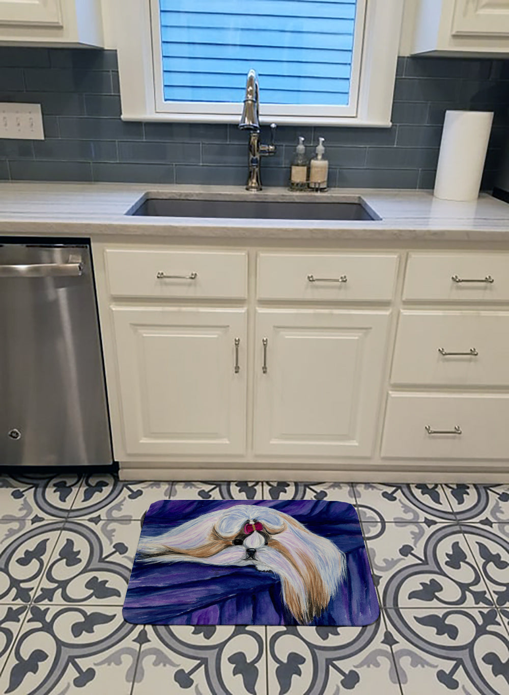 Shih Tzu Memory Foam Kitchen Mat Machine Washable Anti-Fatigue Cushion Comfort Bath or Kitchen Rug