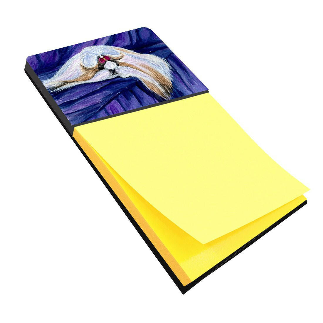 Shih Tzu Watercolor Sticky Note Holder Refillable Dispenser Desk Accessory 3x3 Pad Gift
