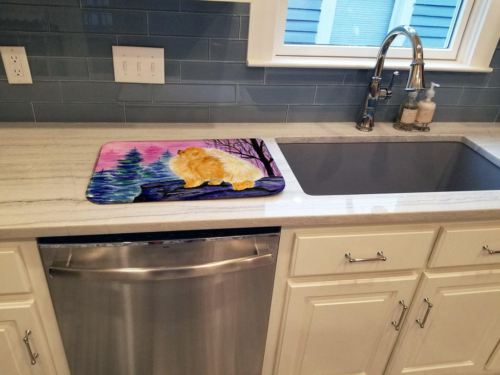 Pomeranian Dish Drying Mat Absorbent Dish Drying Mat Pad for Kitchen Counter Dish Drainer Mat for Countertop, 14 x 21", Multicolor