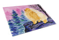 Pomeranian Cutting Board Tempered Glass Kitchen Cutting Surface, Heat Resistant Chopping, Non-Slip Feet, Food Prep & Serving