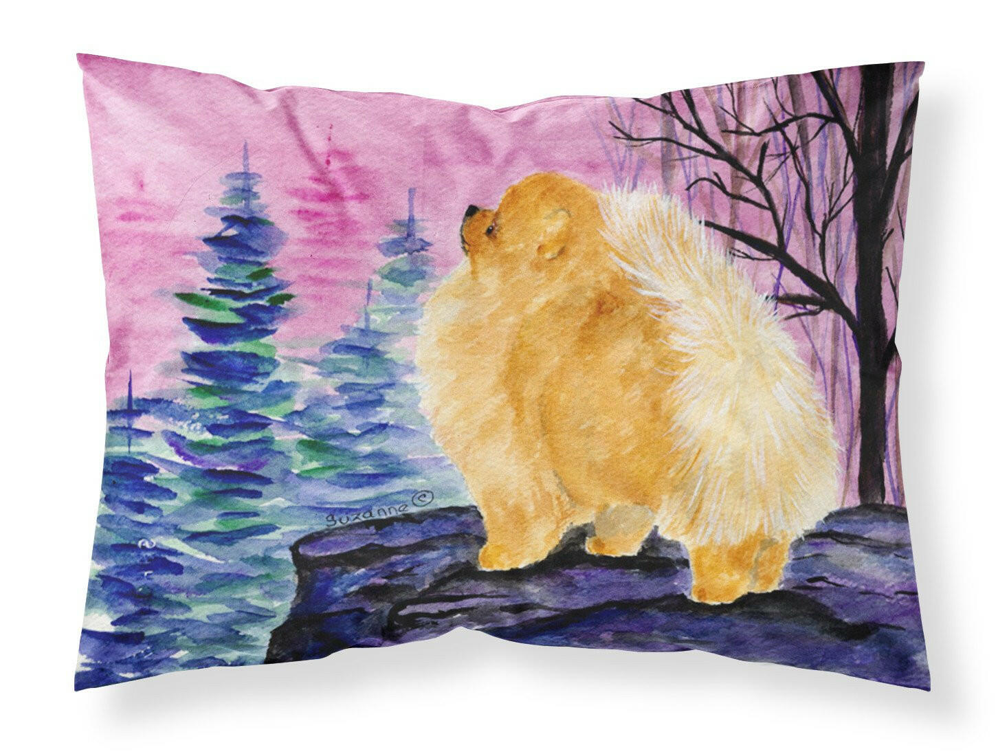 Pomeranian Standard Pillowcase Lightweight Super Soft Easy Care Decorative Artwork Pillowcase, Standard