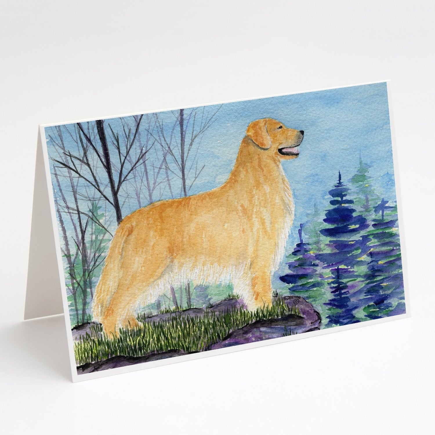 Golden Retriever Greeting Cards Pack of 8 Blank Cards with Envelopes Whimsical A7 Size 5x7