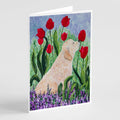 Golden Retriever Greeting Cards Pack of 8 Blank Cards with Envelopes Whimsical A7 Size 5x7