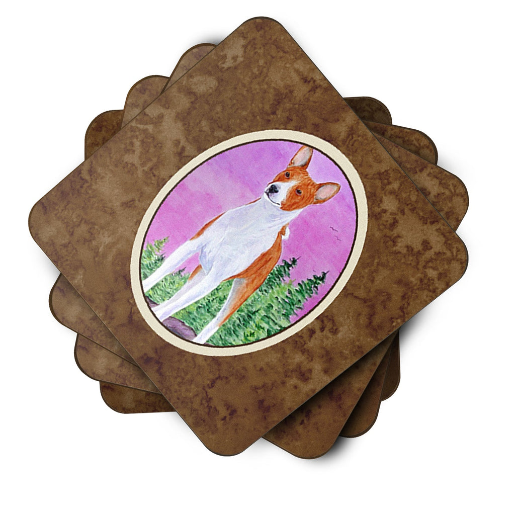 Basenji Foam Coasters Set of 4 Cup Coasters for Indoor Outdoor, Tabletop Protection, Anti Slip, Mouse pad Material