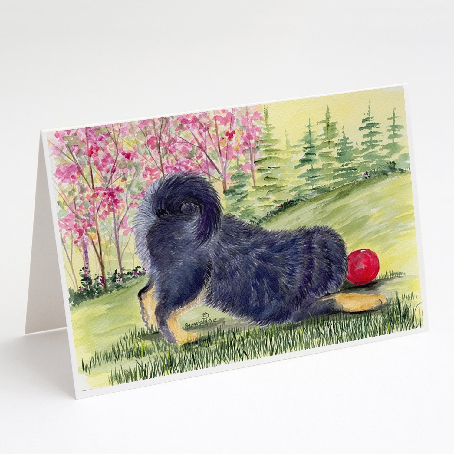Tibetan Mastiff Greeting Cards Pack of 8 Blank Cards with Envelopes Whimsical A7 Size 5x7