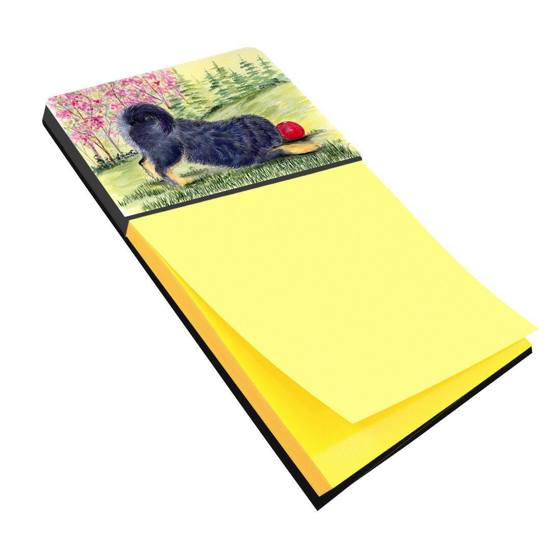 Tibetan Mastiff Watercolor Sticky Note Holder Refillable Dispenser Desk Accessory 3x3 Pad Gift