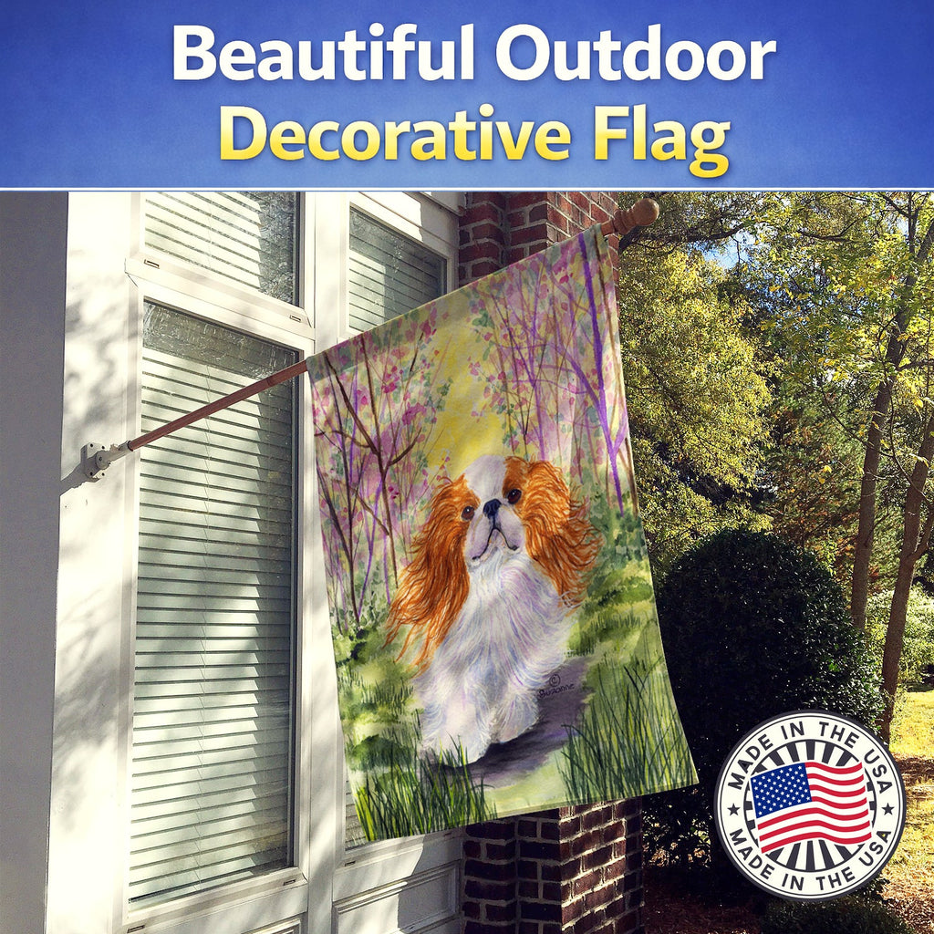 English Toy Spaniel House Flag 28x40 Porch Sleeve Pole Decorative Outside Yard Banner Artwork Wall Hanging, Polyester