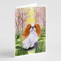 English Toy Spaniel Greeting Cards Pack of 8 Blank Cards with Envelopes Whimsical A7 Size 5x7