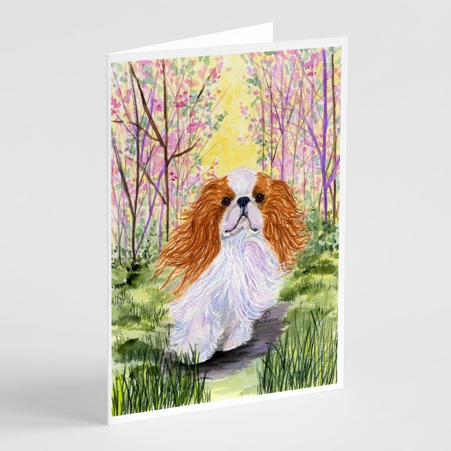 English Toy Spaniel Greeting Cards Pack of 8 Blank Cards with Envelopes Whimsical A7 Size 5x7