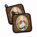 English Toy Spaniel Pot Holder Set of 2 Heat Resistant Quilted Hot Pads 7.5 x 7.5 Inch, Insulated Kitchen Trivets for Cooking & Baking