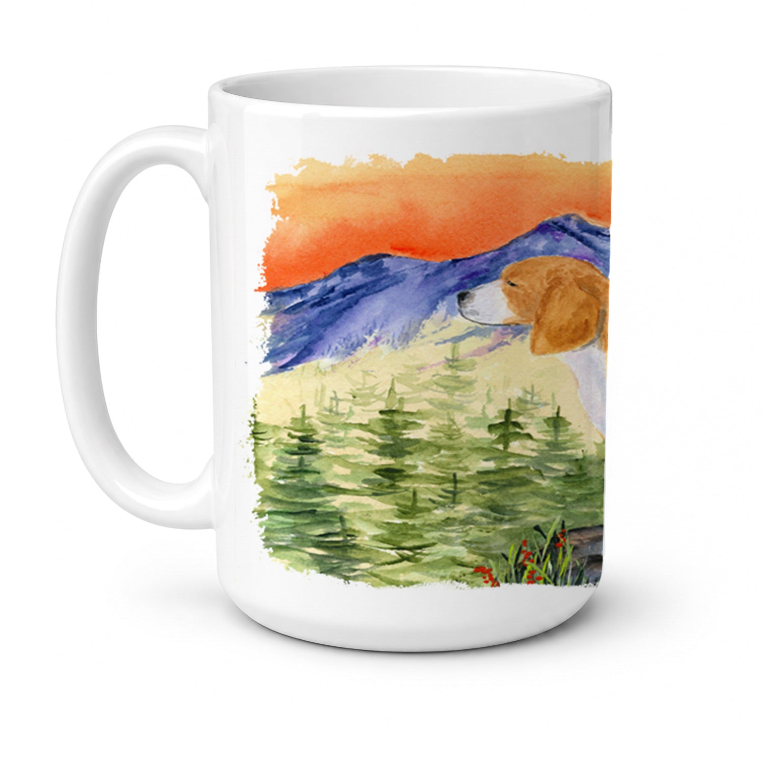 Beagle Ceramic Coffee Mug 15 oz Decorative Large C Handle Mug Cup for Tea, Cocoa Hot Chocolate
