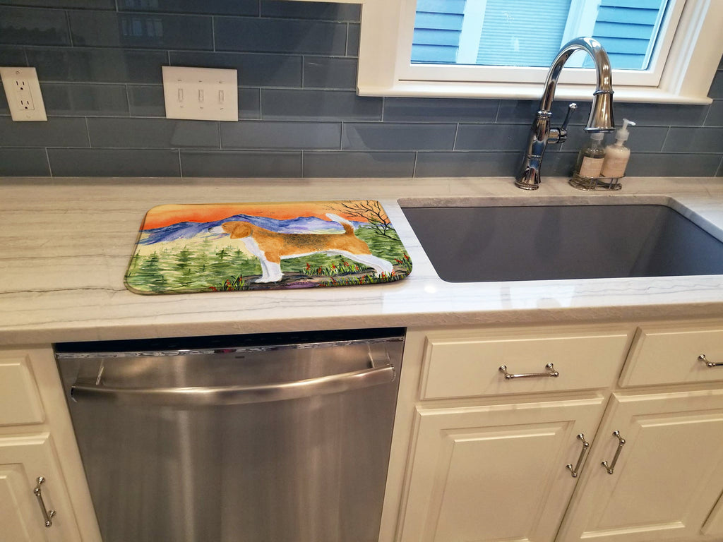 Beagle Dish Drying Mat Absorbent Dish Drying Mat Pad for Kitchen Counter Dish Drainer Mat for Countertop, 14 x 21", Multicolor