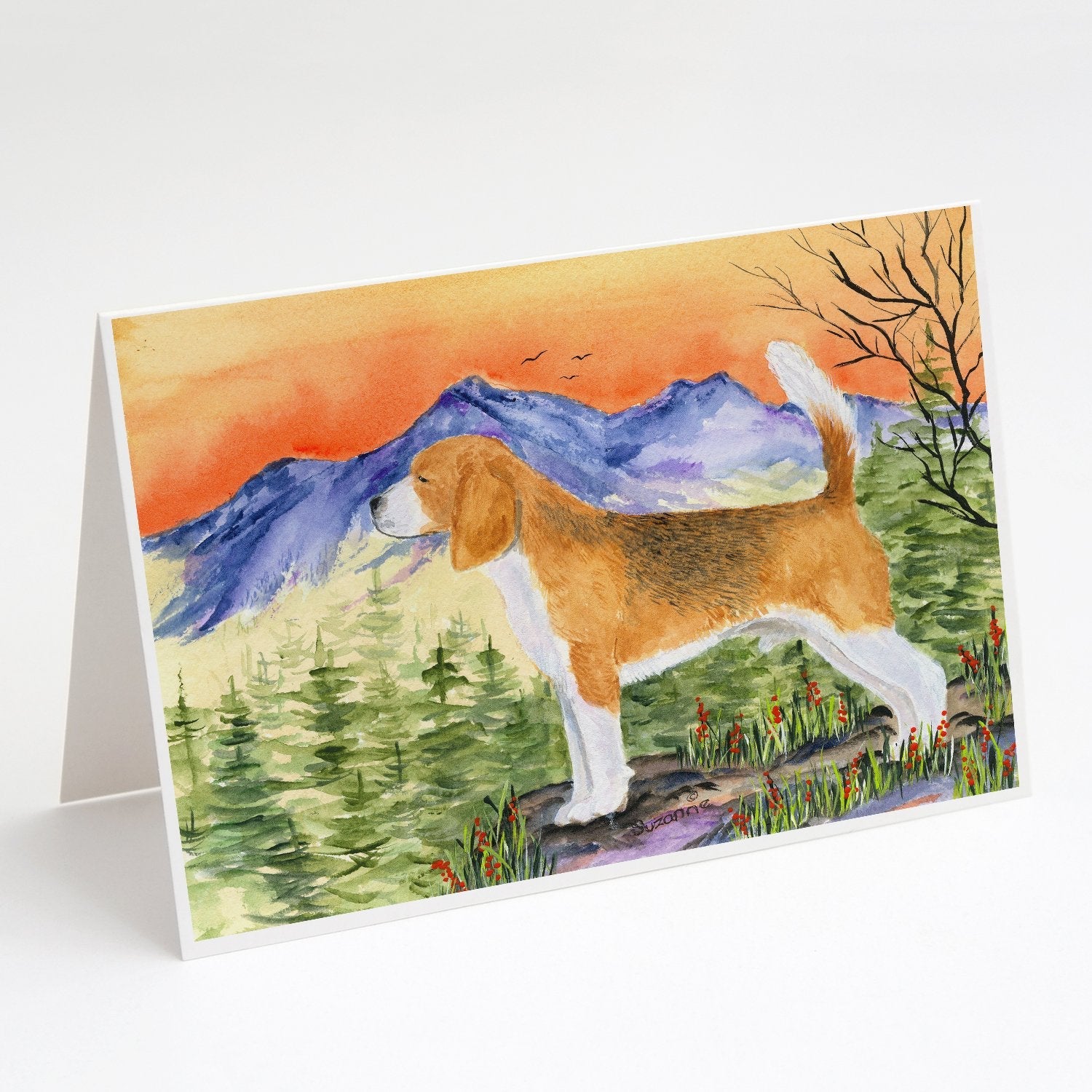 Beagle Greeting Cards Pack of 8 Blank Cards with Envelopes Whimsical A7 Size 5x7