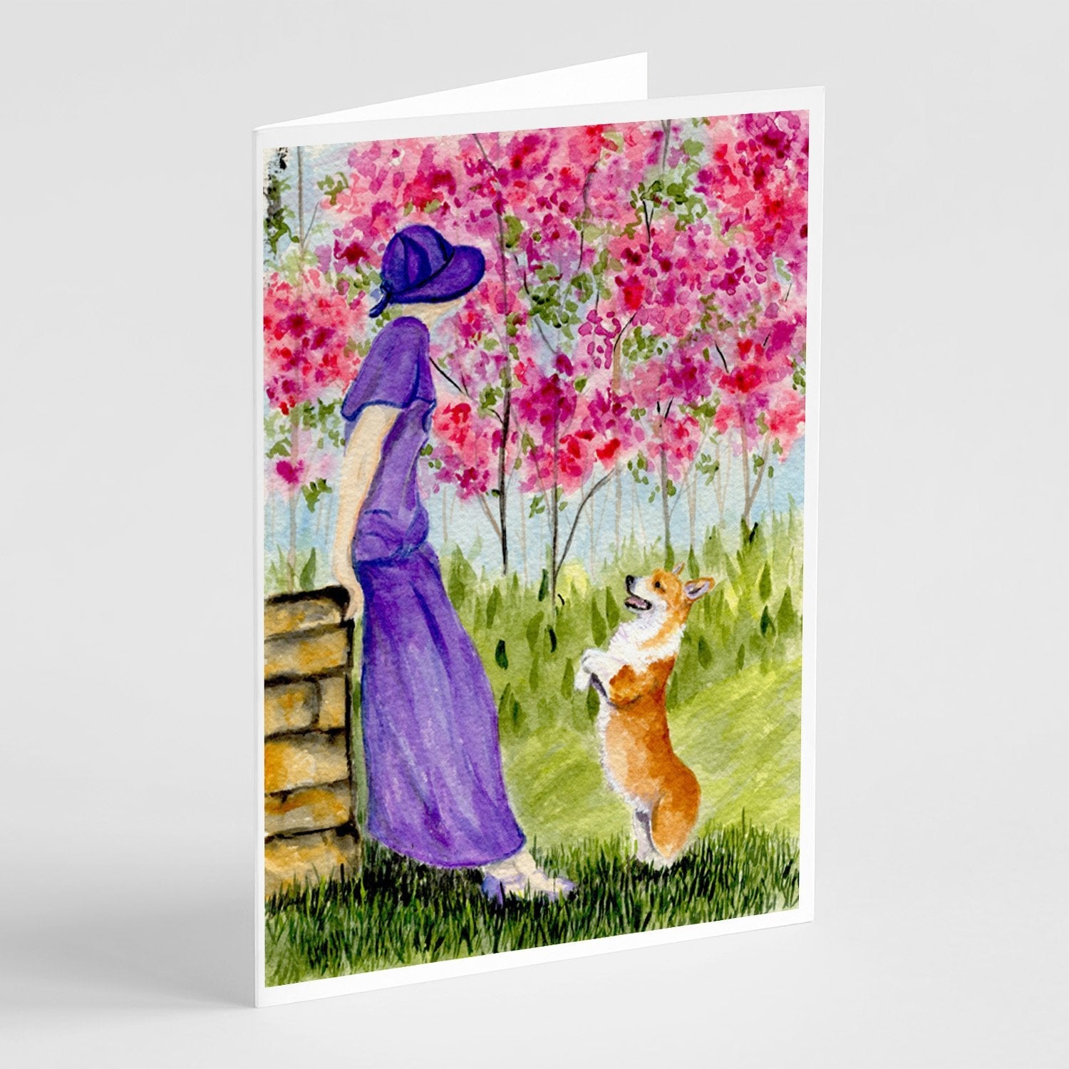 Corgi Greeting Cards Pack of 8 Blank Cards with Envelopes Whimsical A7 Size 5x7