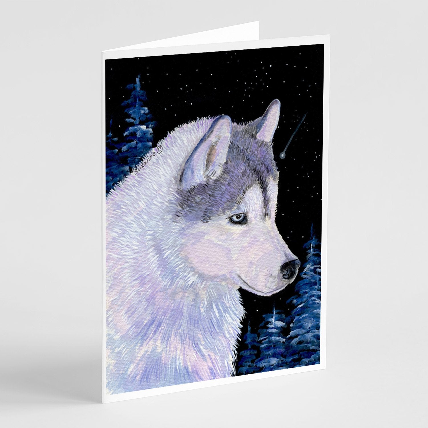 Siberian Husky Greeting Cards Pack of 8 Blank Cards with Envelopes Whimsical A7 Size 5x7