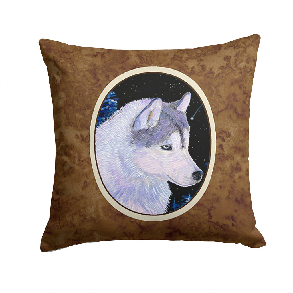 Siberian Husky Decorative Throw Pillow 14x14 Indoor Outdoor Accent Cushion, Fabric Cover with Insert for Sofa, Bed, Porch & Living Room