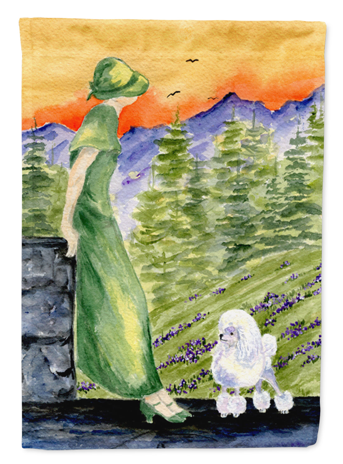 Poodle House Flag 28x40 Porch Sleeve Pole Decorative Outside Yard Banner Artwork Wall Hanging, Polyester