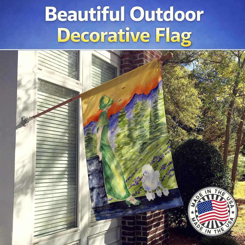 Poodle House Flag 28x40 Porch Sleeve Pole Decorative Outside Yard Banner Artwork Wall Hanging, Polyester
