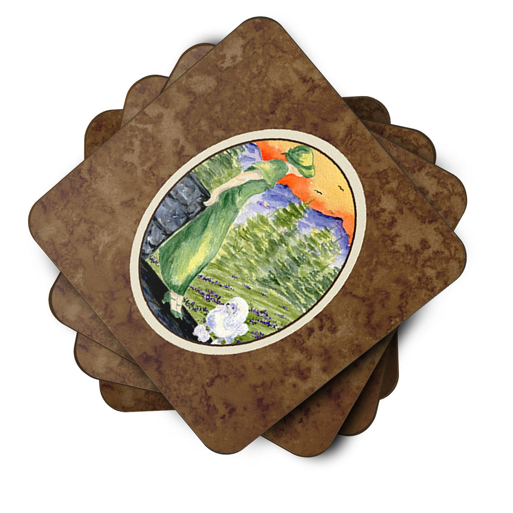 Poodle Foam Coasters Set of 4 Cup Coasters for Indoor Outdoor, Tabletop Protection, Anti Slip, Mouse pad Material