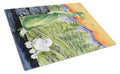Poodle Cutting Board Tempered Glass Kitchen Cutting Surface, Heat Resistant Chopping, Non-Slip Feet, Food Prep & Serving