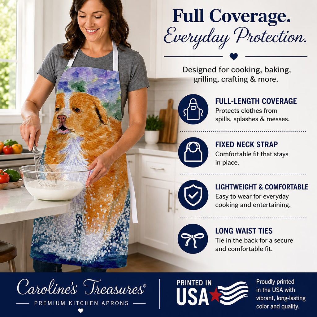 Nova Scotia Duck Toller Apron Cooking Kitchen Server Baking Crafts Gardening for Adult Women Men, Unisex, Large, Multicolor