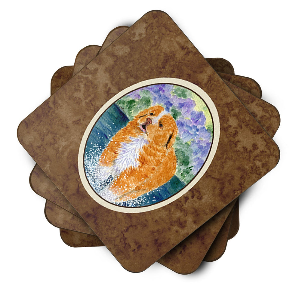 Nova Scotia Duck Toller Foam Coasters Set of 4 Cup Coasters for Indoor Outdoor, Tabletop Protection, Anti Slip, Mouse pad Material