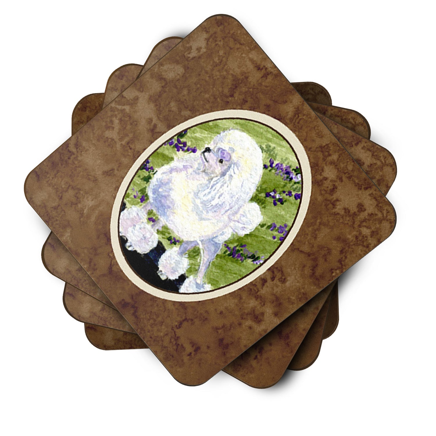 Poodle Foam Coasters Set of 4 Cup Coasters for Indoor Outdoor, Tabletop Protection, Anti Slip, Mouse pad Material