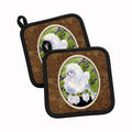 Poodle Pot Holder Set of 2 Heat Resistant Quilted Hot Pads 7.5 x 7.5 Inch, Insulated Kitchen Trivets for Cooking & Baking