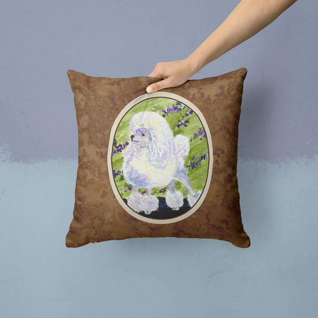Poodle Decorative Throw Pillow 14x14 Indoor Outdoor Accent Cushion, Fabric Cover with Insert for Sofa, Bed, Porch & Living Room