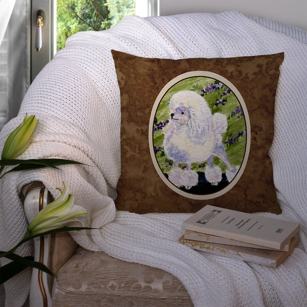 Poodle Decorative Throw Pillow 14x14 Indoor Outdoor Accent Cushion, Fabric Cover with Insert for Sofa, Bed, Porch & Living Room