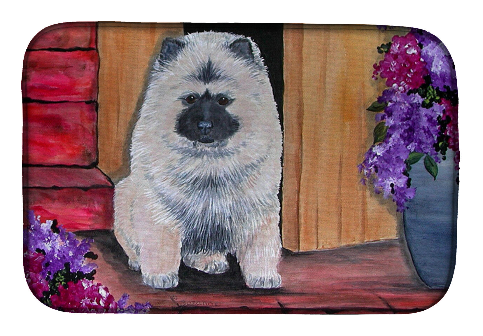 Keeshond Dish Drying Mat Absorbent Dish Drying Mat Pad for Kitchen Counter Dish Drainer Mat for Countertop, 14 x 21", Multicolor
