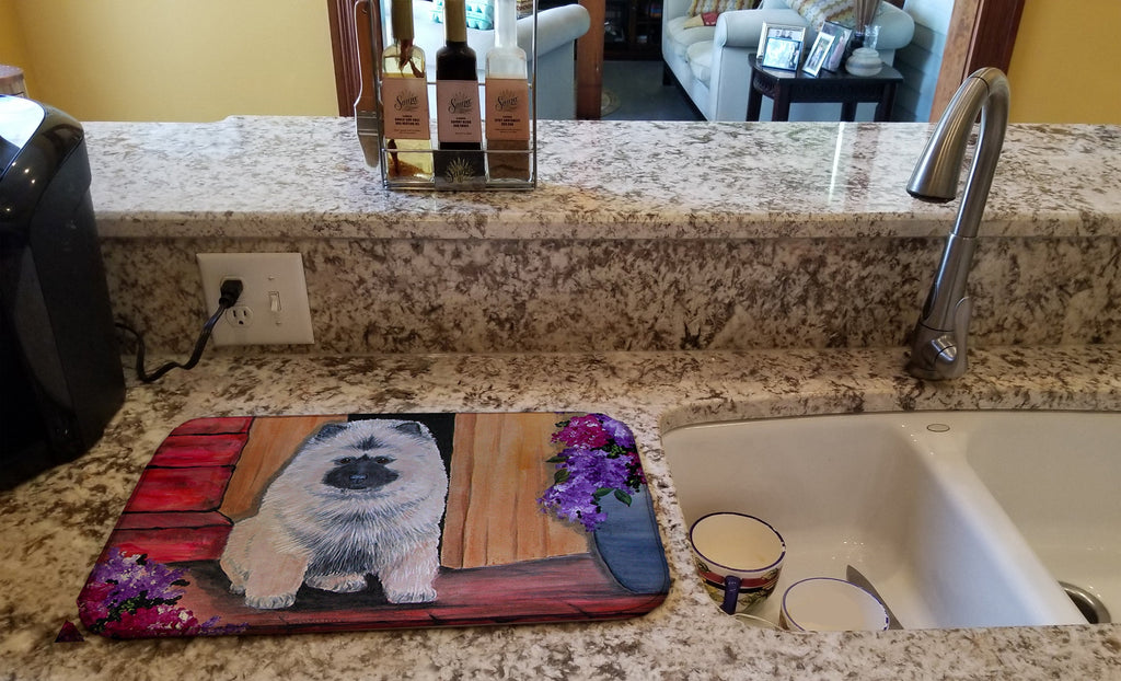 Keeshond Dish Drying Mat Absorbent Dish Drying Mat Pad for Kitchen Counter Dish Drainer Mat for Countertop, 14 x 21", Multicolor