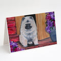 Keeshond Greeting Cards Pack of 8 Blank Cards with Envelopes Whimsical A7 Size 5x7