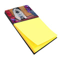 Keeshond Watercolor Sticky Note Holder Refillable Dispenser Desk Accessory 3x3 Pad Gift