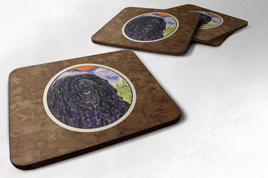 Puli Foam Coasters Set of 4 Cup Coasters for Indoor Outdoor, Tabletop Protection, Anti Slip, Mouse pad Material