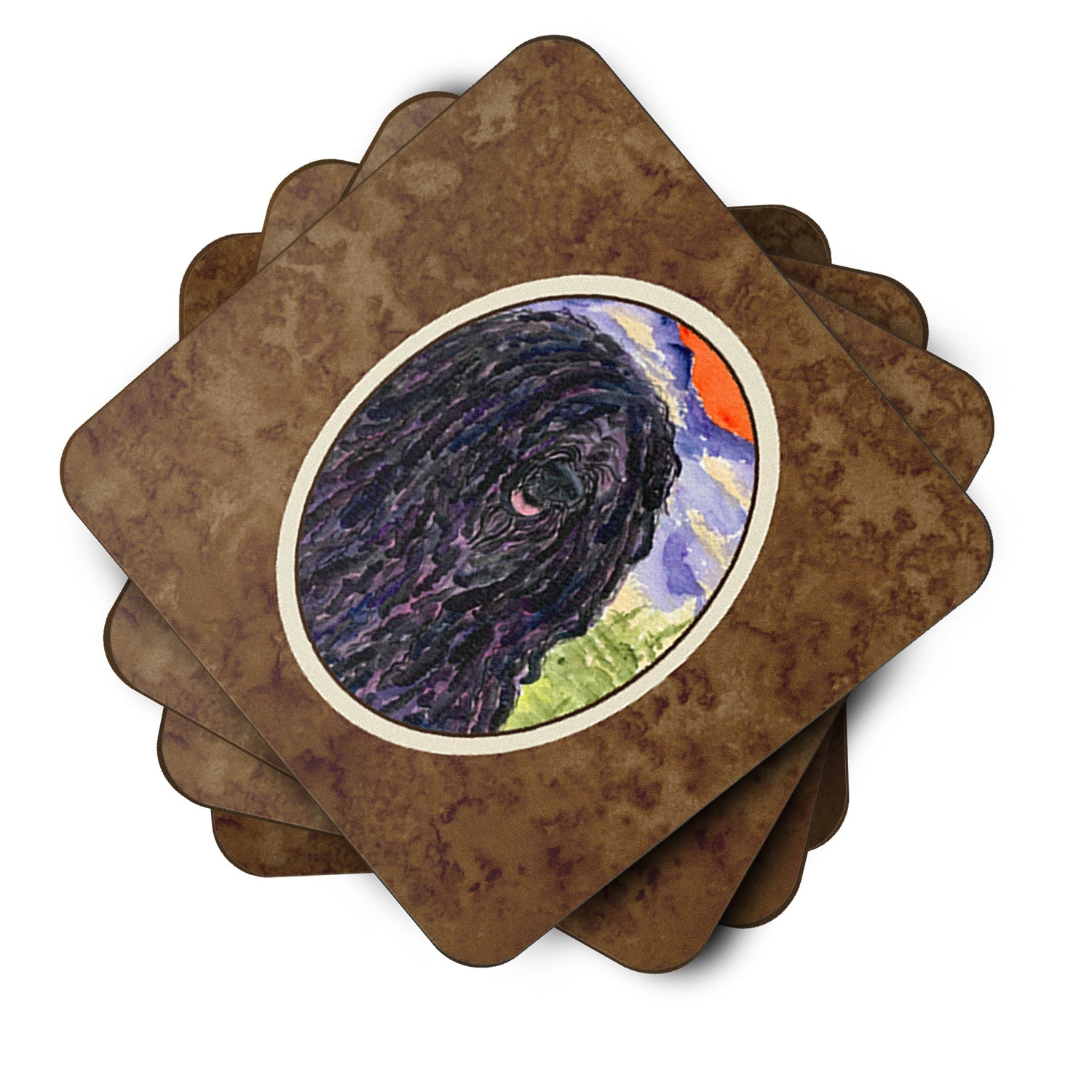 Puli Foam Coasters Set of 4 Cup Coasters for Indoor Outdoor, Tabletop Protection, Anti Slip, Mouse pad Material