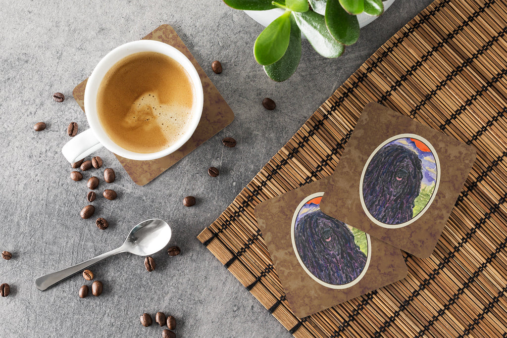 Puli Foam Coasters Set of 4 Cup Coasters for Indoor Outdoor, Tabletop Protection, Anti Slip, Mouse pad Material