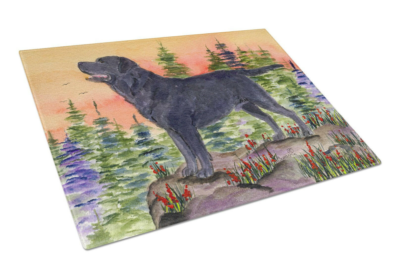Labrador Cutting Board Tempered Glass Kitchen Cutting Surface, Heat Resistant Chopping, Non-Slip Feet, Food Prep & Serving