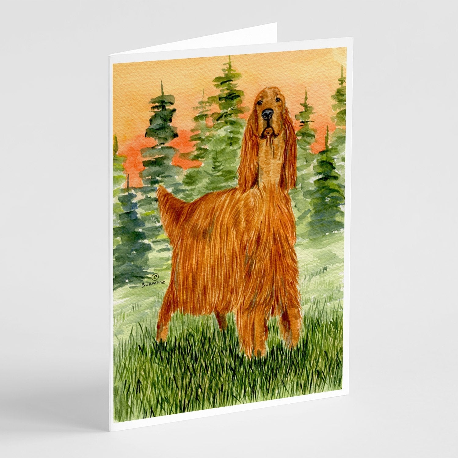 Irish Setter Greeting Cards Pack of 8 Blank Cards with Envelopes Whimsical A7 Size 5x7