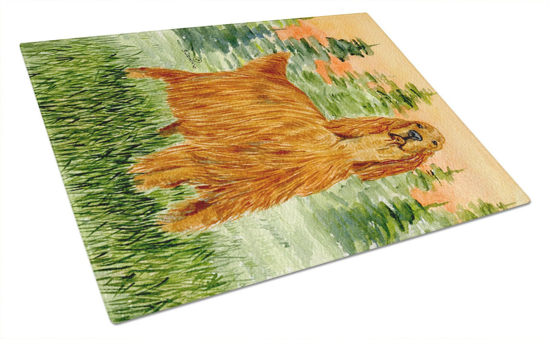 Irish Setter Cutting Board Tempered Glass Kitchen Cutting Surface, Heat Resistant Chopping, Non-Slip Feet, Food Prep & Serving