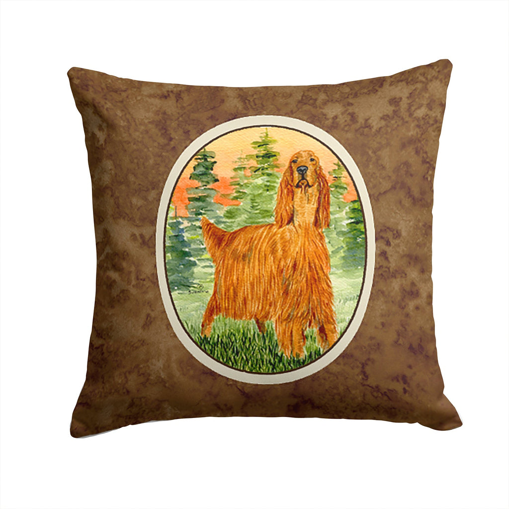 Irish Setter Decorative Throw Pillow 14x14 Indoor Outdoor Accent Cushion, Fabric Cover with Insert for Sofa, Bed, Porch & Living Room