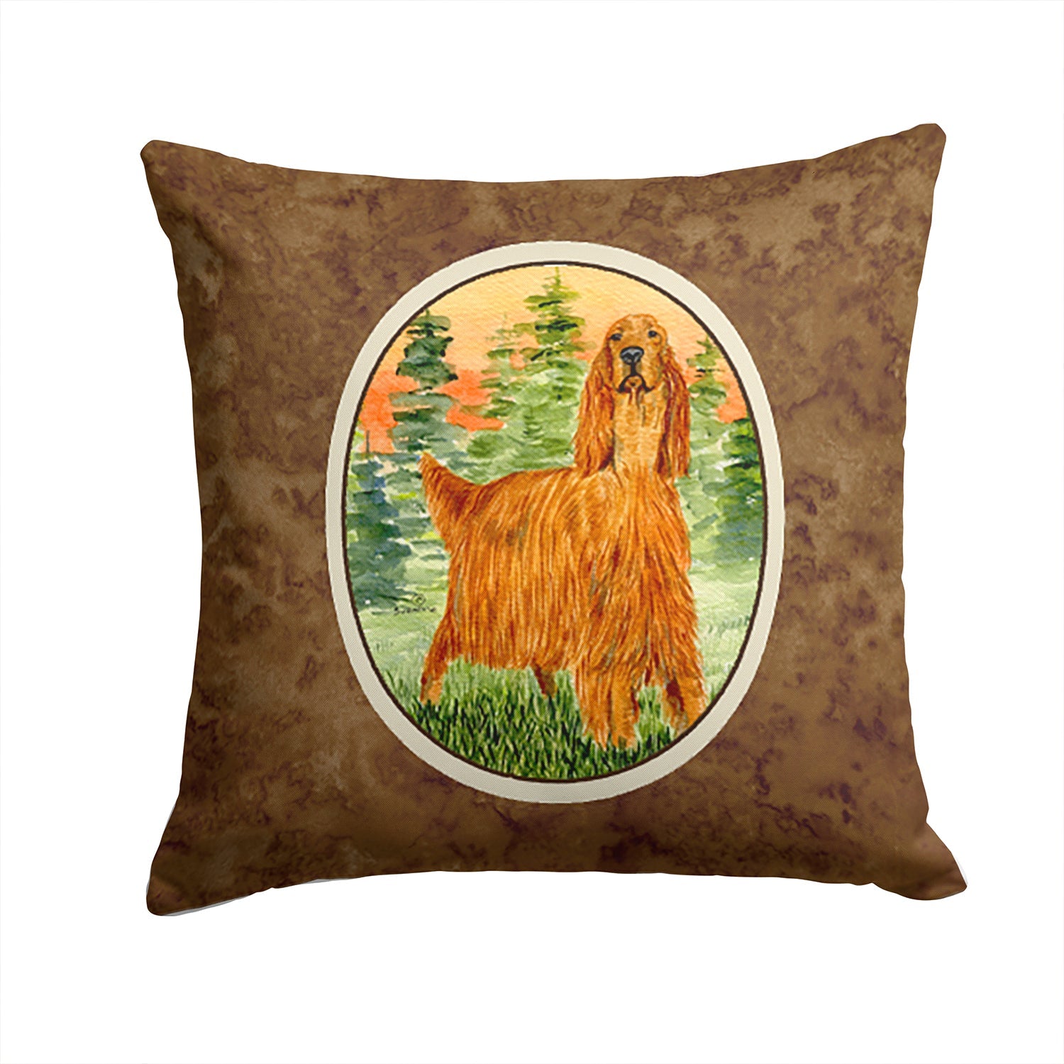 Irish Setter Decorative Throw Pillow 14x14 Indoor Outdoor Accent Cushion, Fabric Cover with Insert for Sofa, Bed, Porch & Living Room