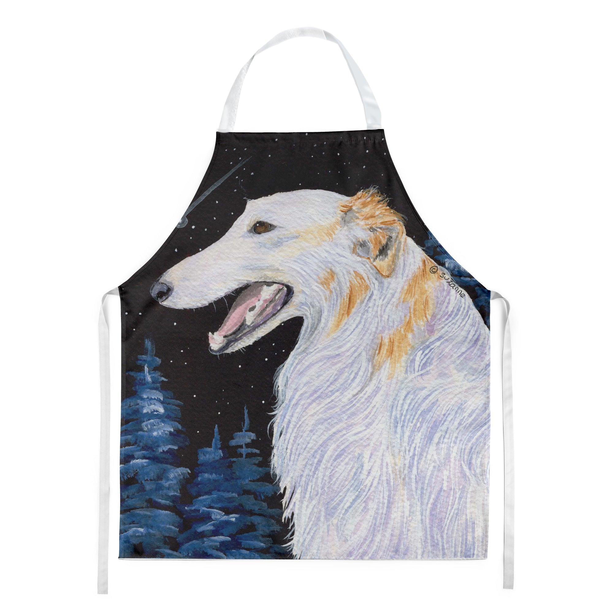 Borzoi Apron Cooking Kitchen Server Baking Crafts Gardening for Adult Women Men, Unisex, Large, Multicolor