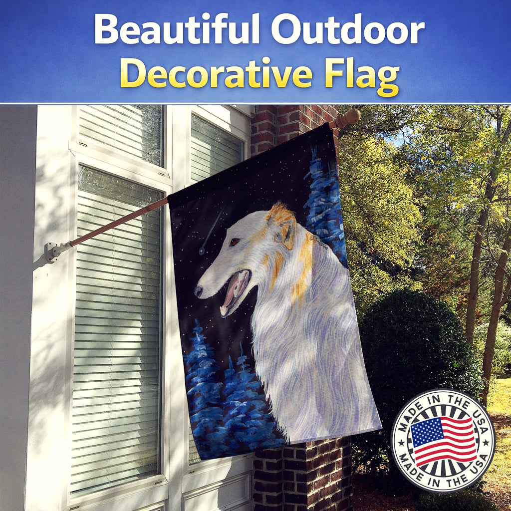 Borzoi House Flag 28x40 Porch Sleeve Pole Decorative Outside Yard Banner Artwork Wall Hanging, Polyester