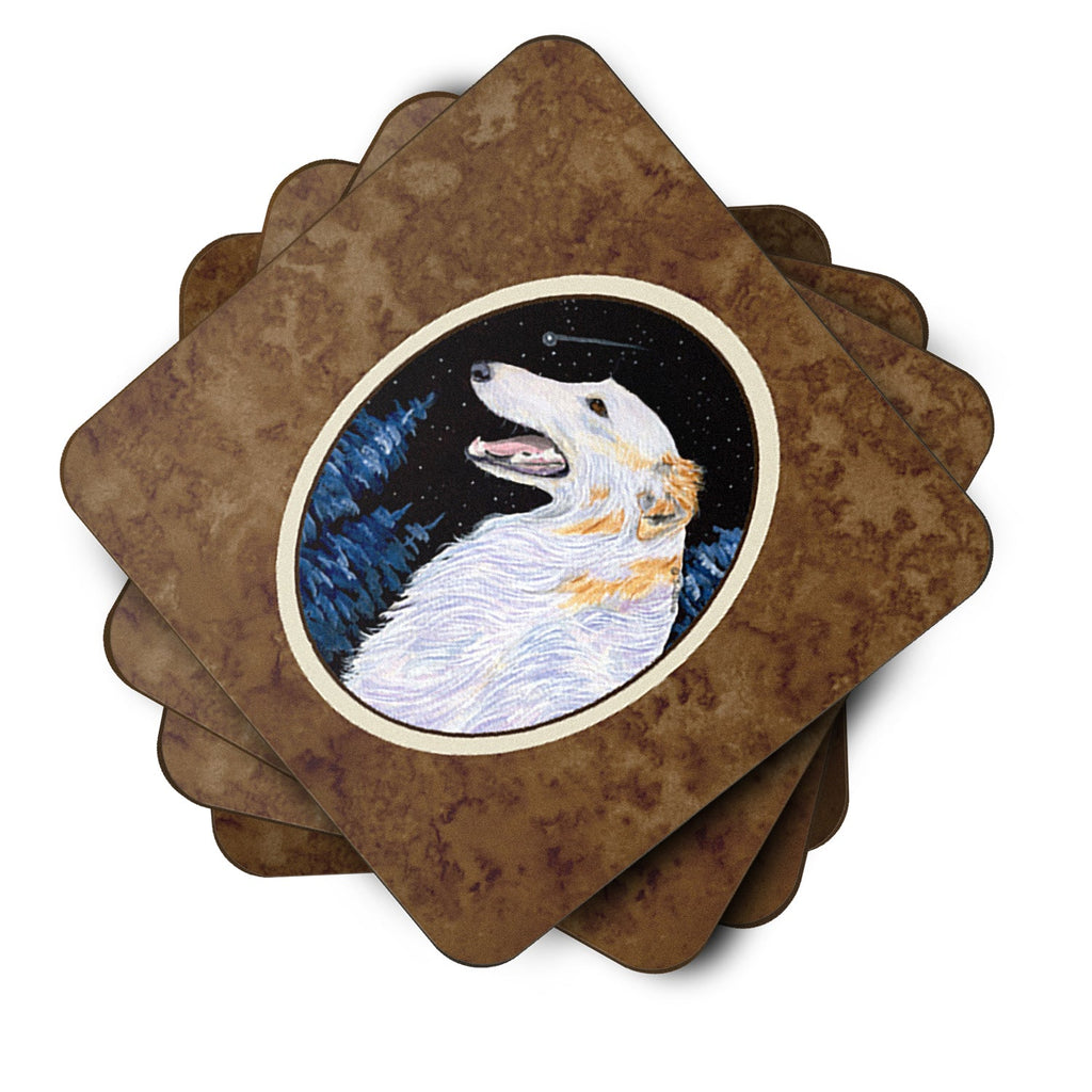 Borzoi Foam Coasters Set of 4 Cup Coasters for Indoor Outdoor, Tabletop Protection, Anti Slip, Mouse pad Material