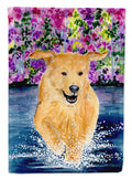 Golden Retriever House Flag 28x40 Porch Sleeve Pole Decorative Outside Yard Banner Artwork Wall Hanging, Polyester