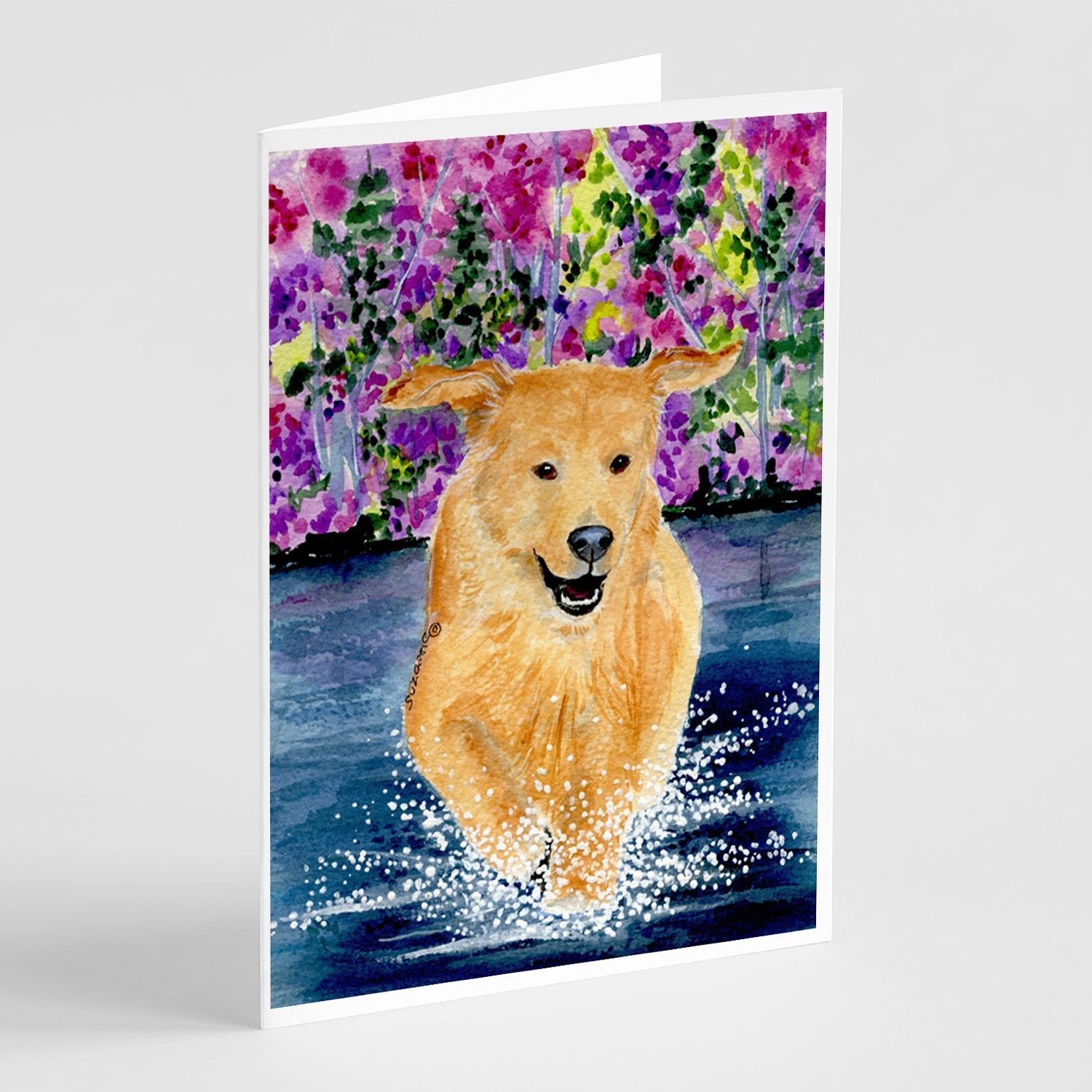 Golden Retriever Greeting Cards Pack of 8 Blank Cards with Envelopes Whimsical A7 Size 5x7