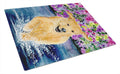Golden Retriever Cutting Board Tempered Glass Kitchen Cutting Surface, Heat Resistant Chopping, Non-Slip Feet, Food Prep & Serving