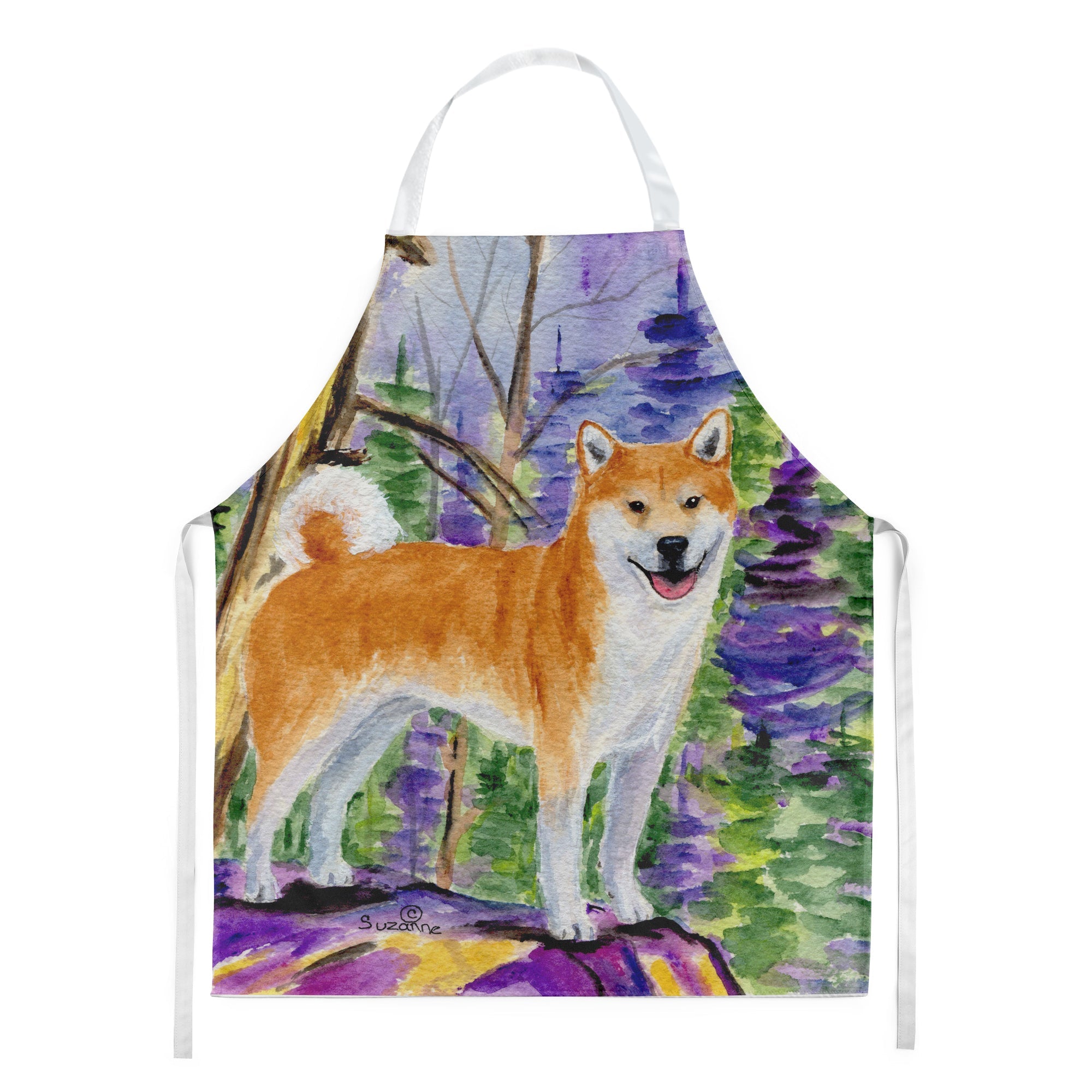 Shiba Inu Apron Cooking Kitchen Server Baking Crafts Gardening for Adult Women Men, Unisex, Large, Multicolor